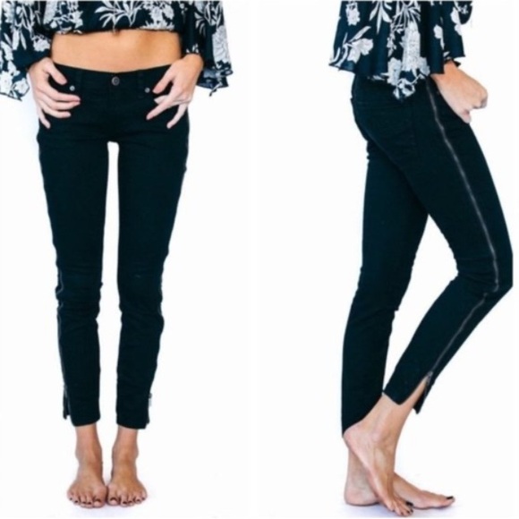 Free People Black Levon Full Bilateral Side Zipper Skinny - Leg 25 - Picture 15 of 16
